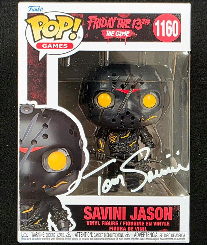 Tom Savini signed Jason Friday the 13th Funko Pop! #1160 white autograph JSA