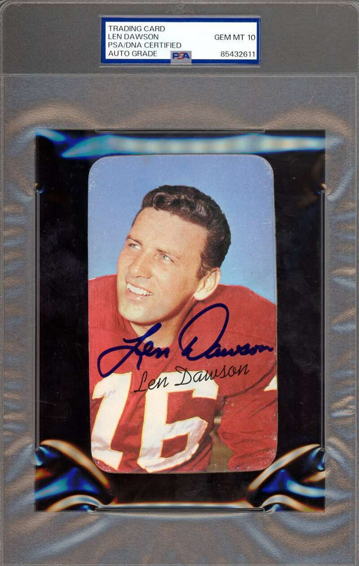 Len Dawson Gem Mint 10 PSA DNA Signed 1970 Topps Super
