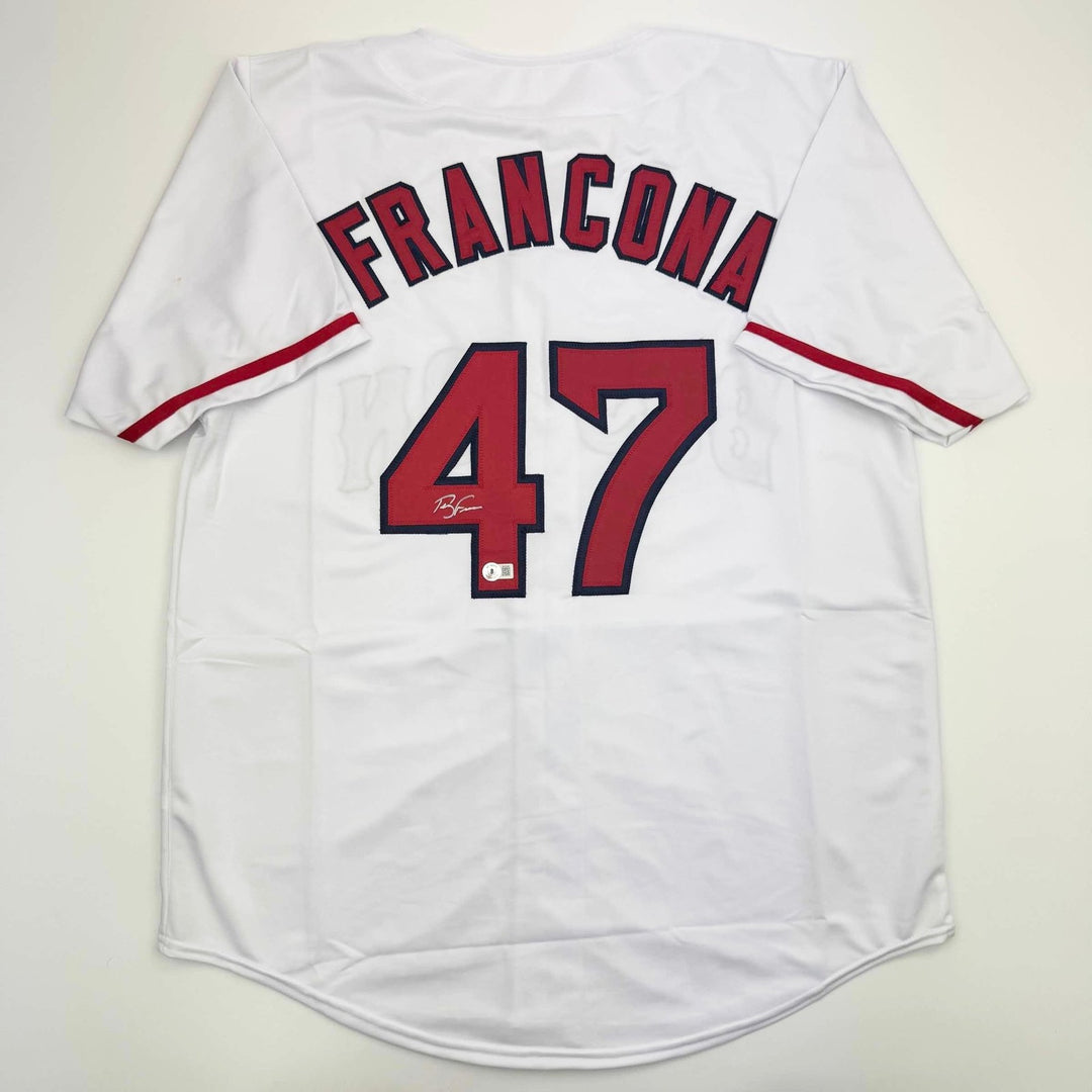 Autographed/Signed Terry Francona Boston White Jersey Beckett BAS COA