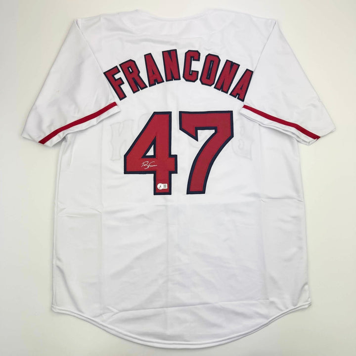 Autographed/Signed Terry Francona Boston White Jersey Beckett BAS COA