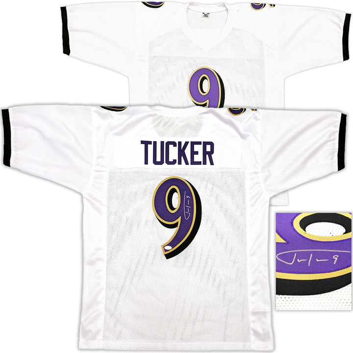 Baltimore Ravens Justin Tucker Autographed Signed White Jersey JSA