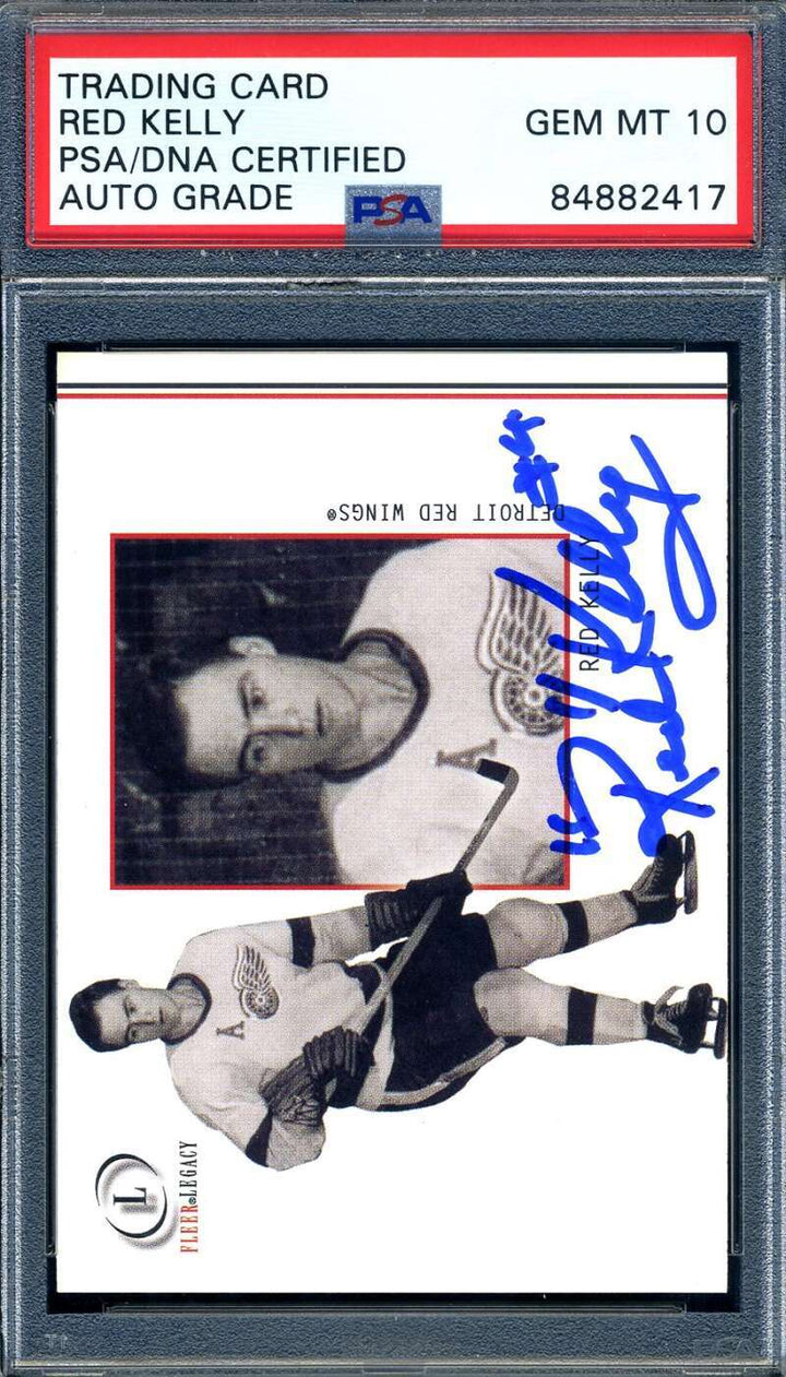Red Kelly Gem Mint 10 PSA DNA Signed 2002 Fleer Autograph