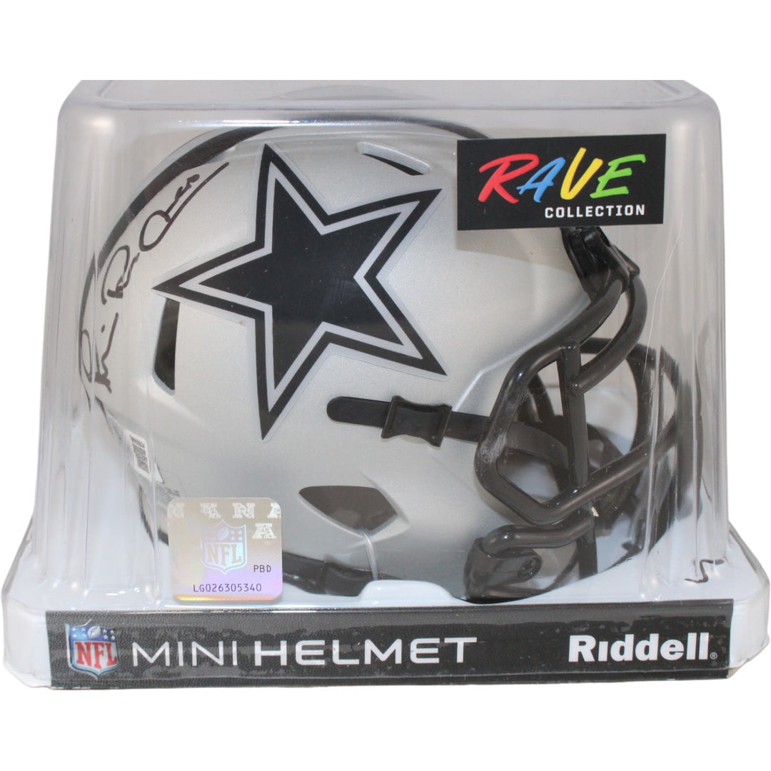 Michael Irvin Autographed/Signed Dallas Cowboys Rave Mini Helmet Beckett 53628