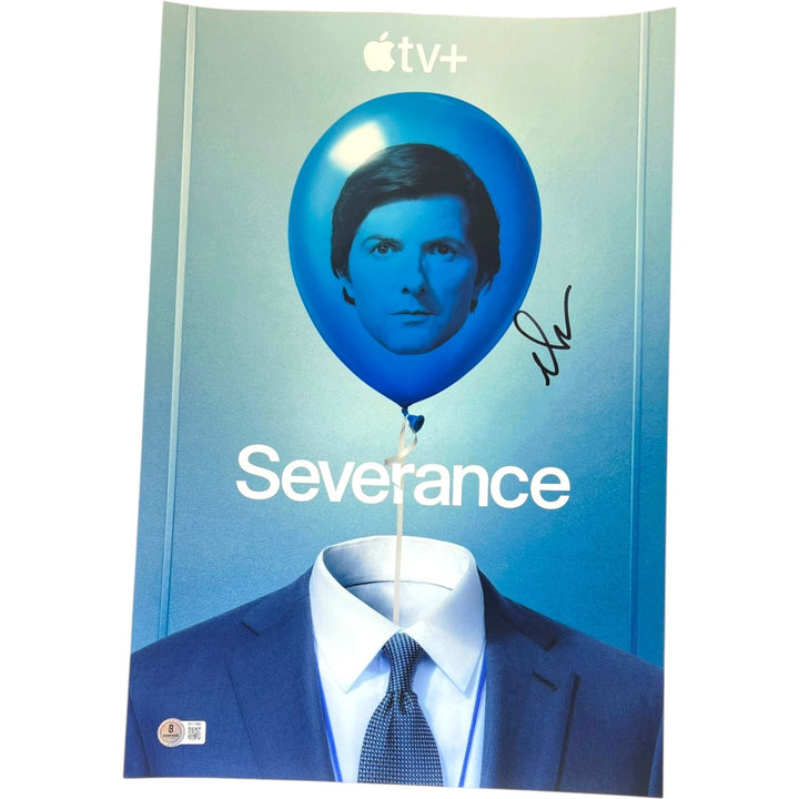 ADAM SCOTT SIGNED SEVERANCE 12X18 TV POSTER PHOTO MARK SCOUT AUTO BECKETT BAS !