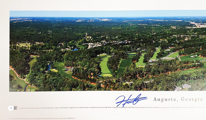 Hideki Matsuyama Signed Framed 12x36 Panoramic Photo Augusta 2021 Masters BAS