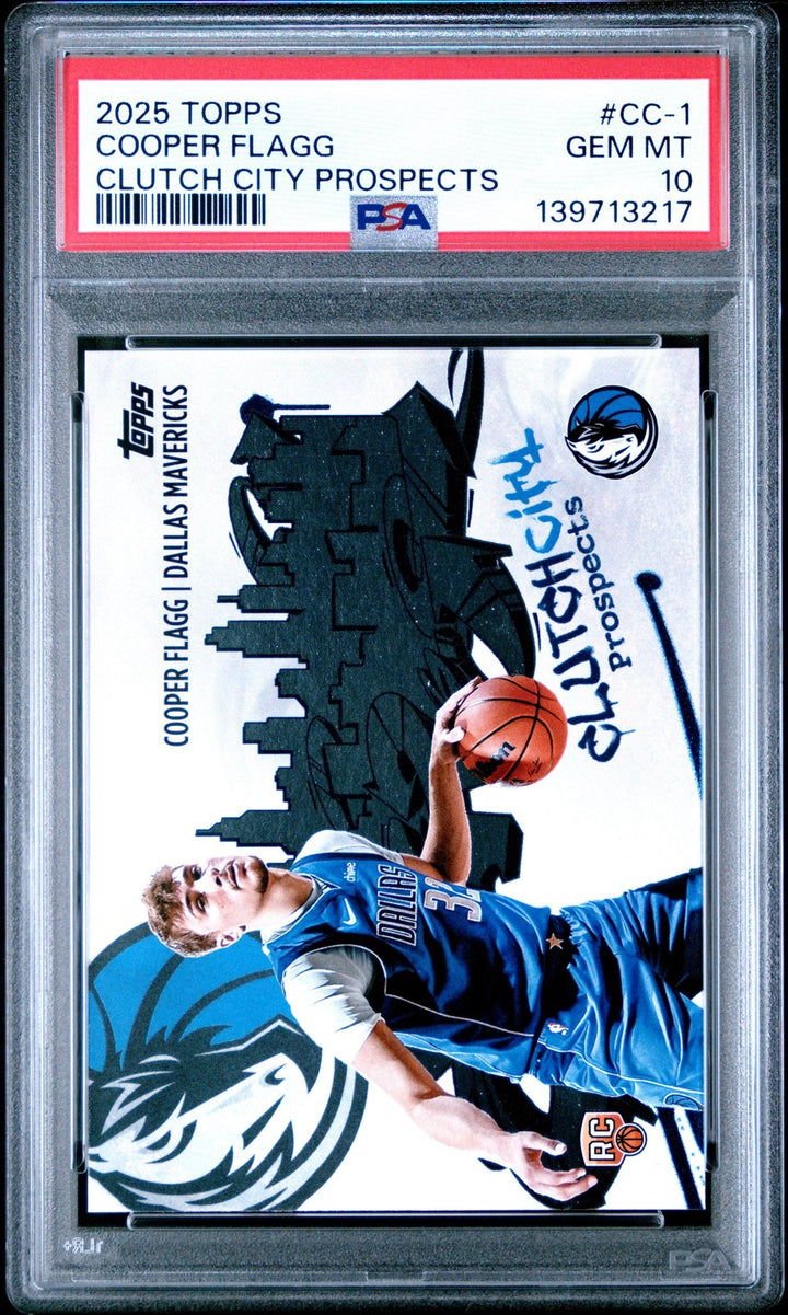 Graded 2025 Topps Cooper Flagg CC1 Clutch City Prospects Rookie Card PSA 10