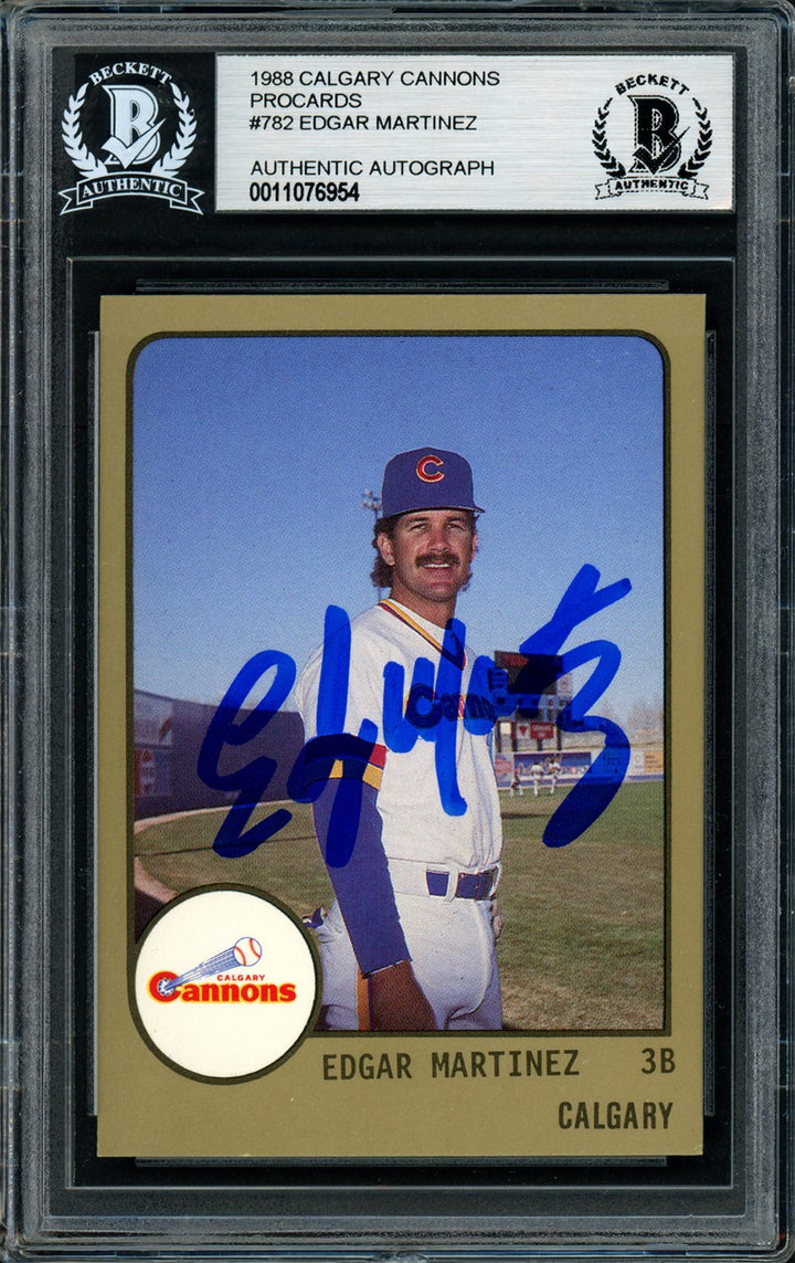 Edgar Martinez Autographed Signed 1988 Procards RC 782 Seattle Mariners Beckett