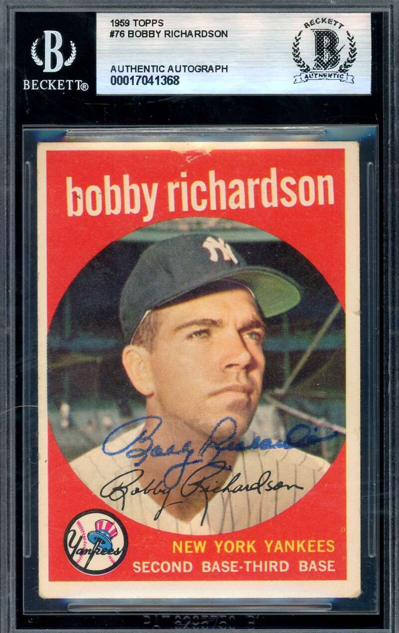 Bobby Richardson Beckett BAS Signed 1959 Topps Autograph