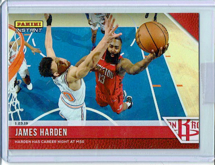 JAMES HARDEN HAS CAREER NIGHT AT MSG vs NEW YORK KNICKS PANINI INSTANT CARD #90
