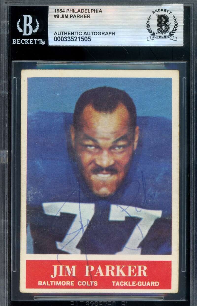 Jim Parker Beckett BAS Vintage Signed 1964 Philadelphia Autograph