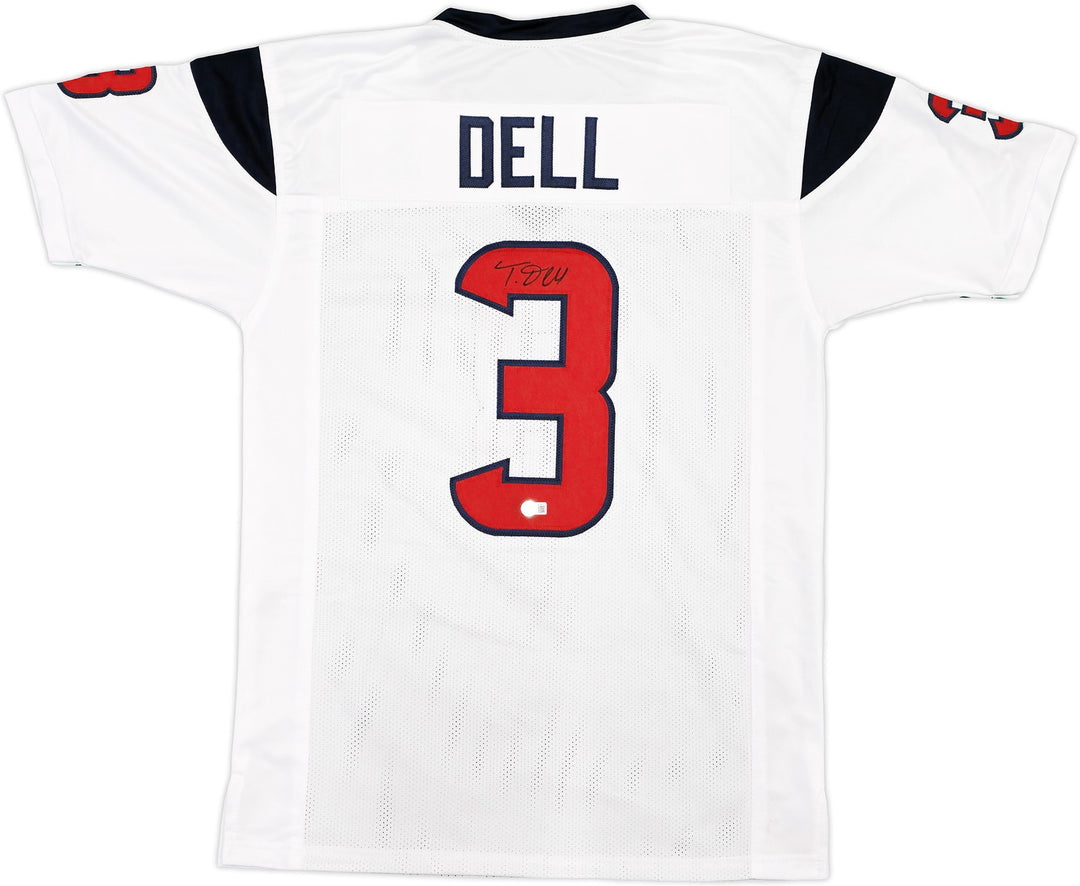 Houston Texans Tank Dell Autographed Signed White Jersey Beckett BAS QR