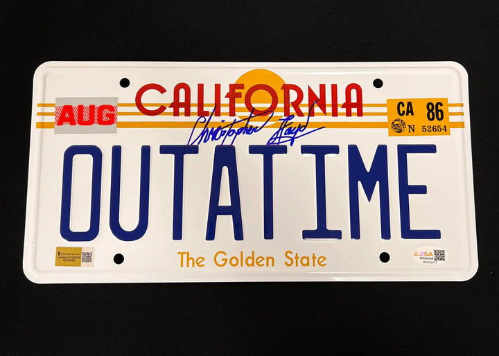 Christopher Lloyd Signed Vanity License Plate JSA Auto Back to the Future