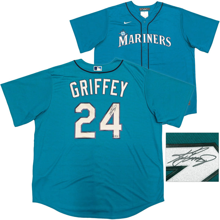 Seattle Mariners Ken Griffey Jr. Signed Teal Nike Jersey Size XXL Beckett Wit