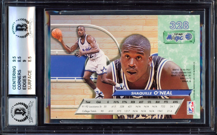Shaq O'Neal Signed 1992-93 Fleer Ultra RC #328 BGS 8.5 Auto 10