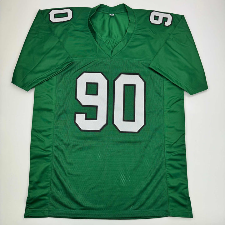 Autographed/Signed Jordan Davis Philadelphia Kelly Green Football Jersey BAS COA