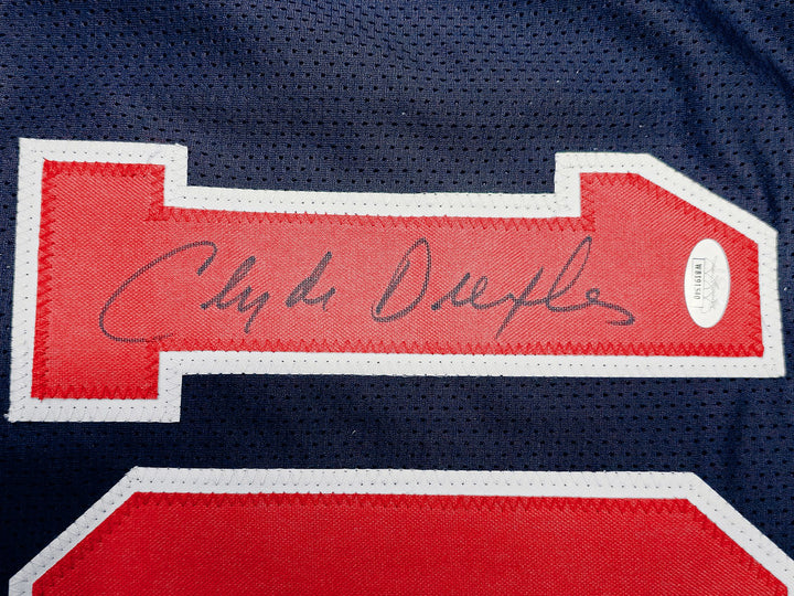 Team USA Clyde Drexler Autographed Signed Blue Jersey JSA
