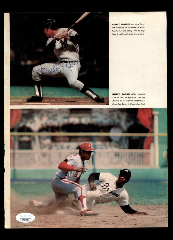 Murcer Oliva Jenkins Marichal Perry Johnson JSA Cert Signed by 7 8x10 Photo