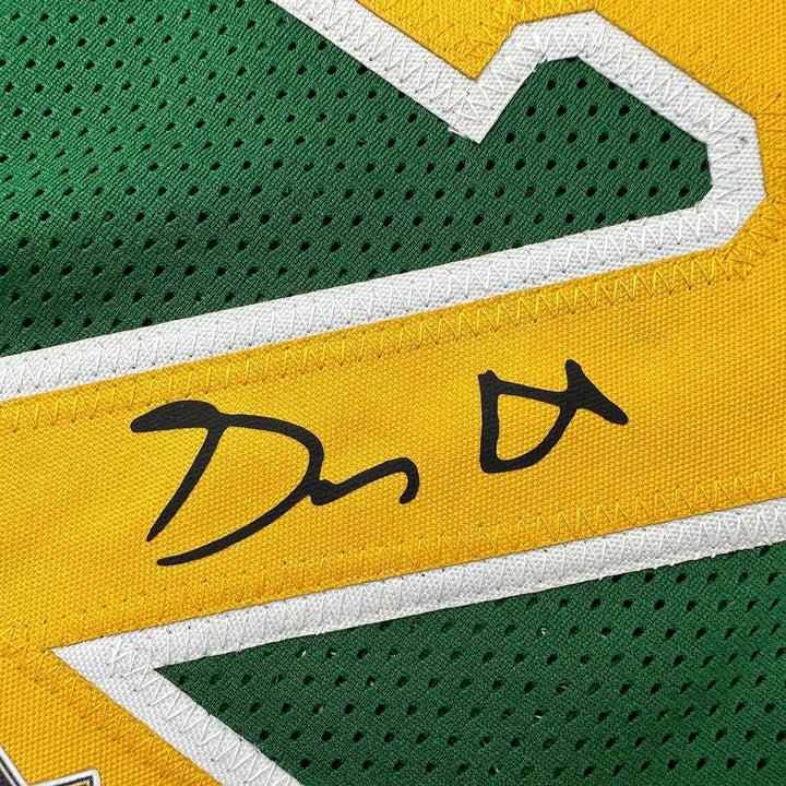 Framed Facsimile Autographed Gary Payton 33x42 Green Reprint Laser Auto Jersey