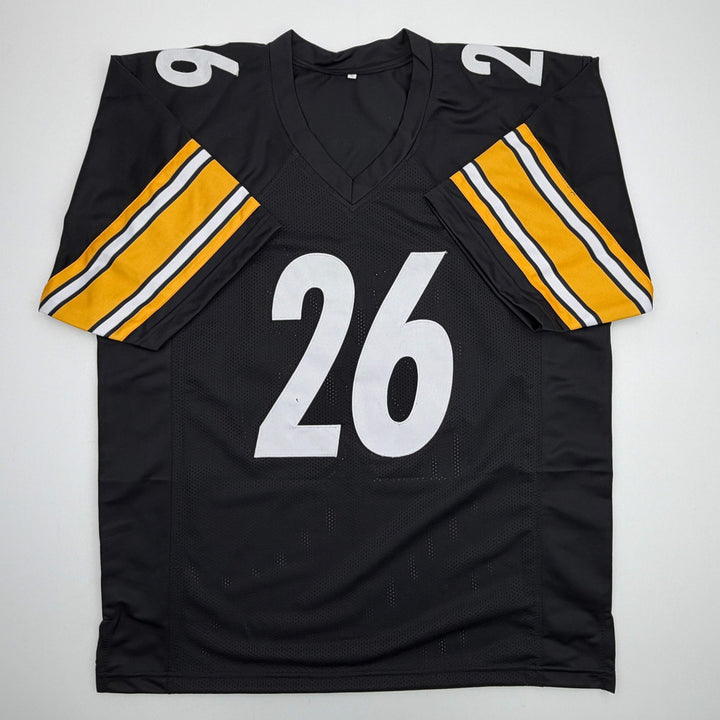 Autographed/Signed Le'Veon LeVeon Bell Pittsburgh Black Football Jersey Beckett