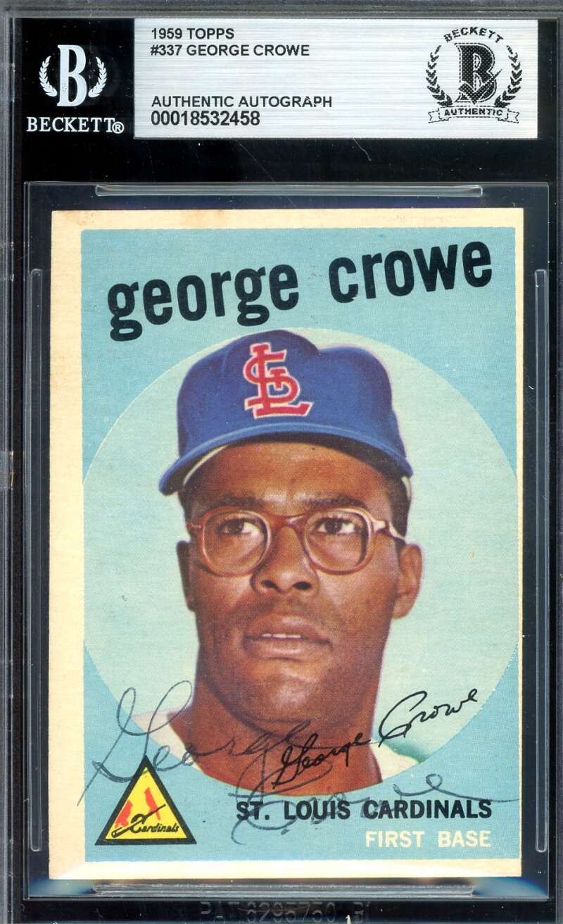 George Crowe Beckett BAS Vintage Signed 1959 Topps Autograph
