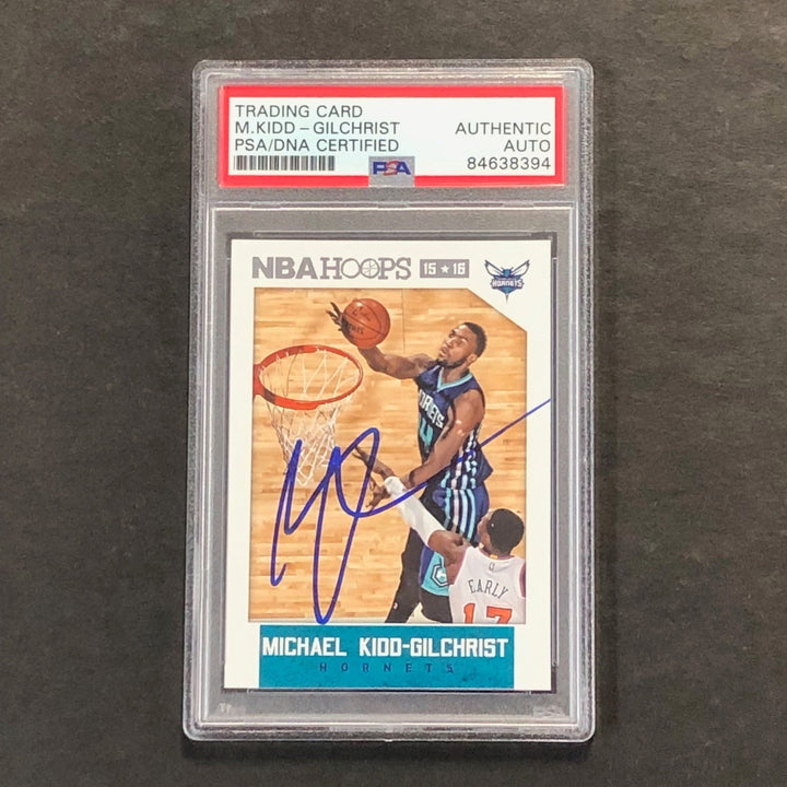2015-16 NBA Hoops #244 Michael Kidd-Gilchrist Signed Card AUTO PSA Slabbed Horne