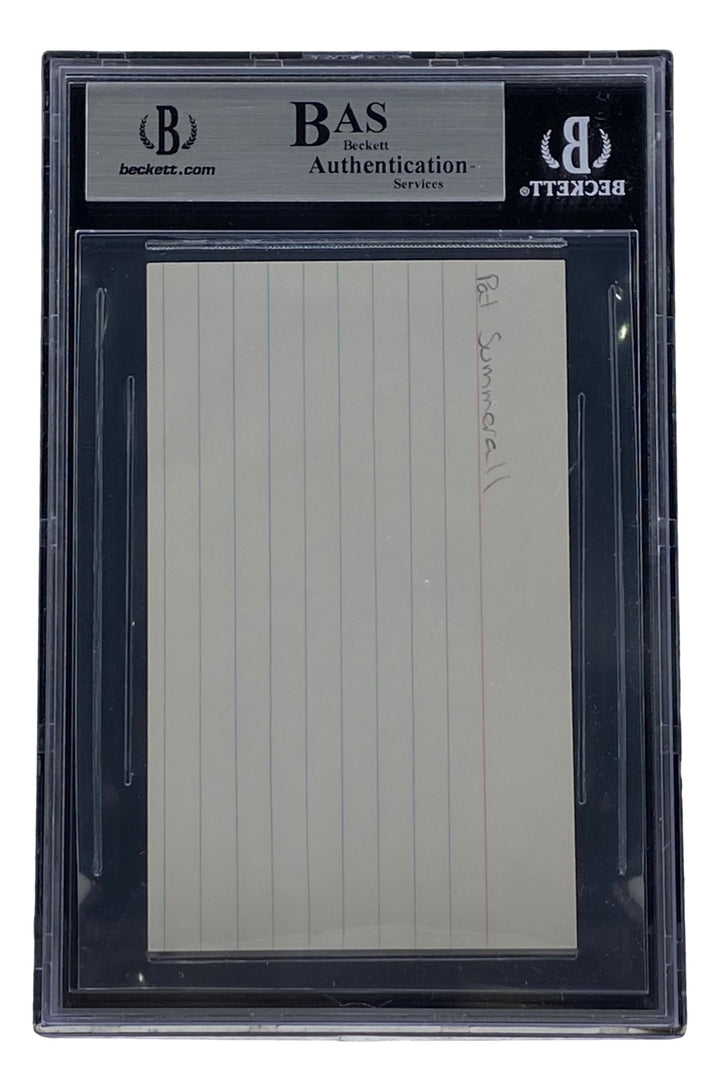 Pat Summerall Signed Slabbed Index Card Chicago Cardinals BAS 00012634281