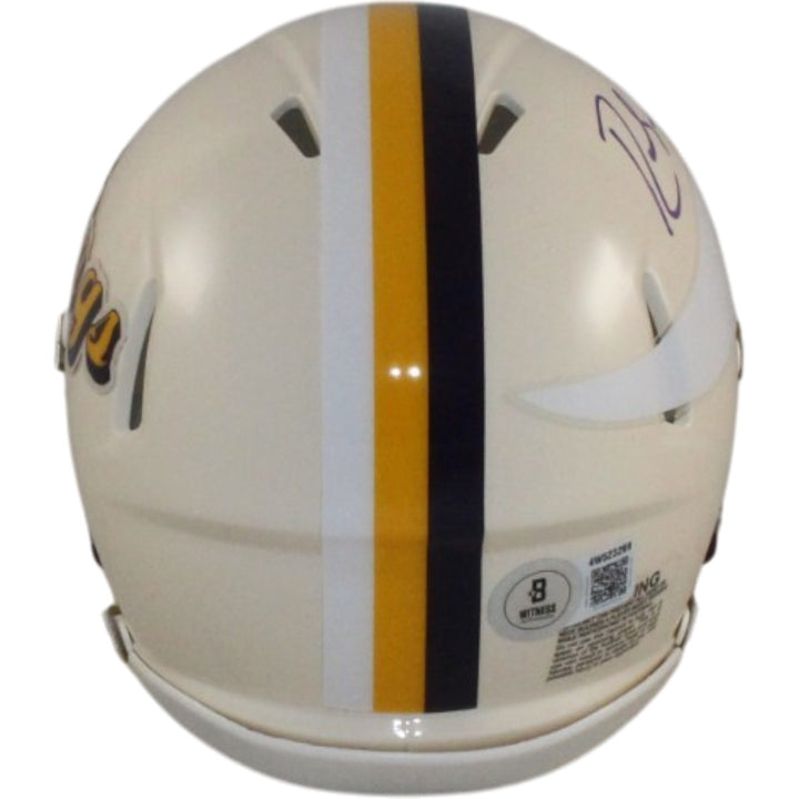 Randy Moss Autographed Minnesota Vikings Retro Mini Helmet Beckett 56311