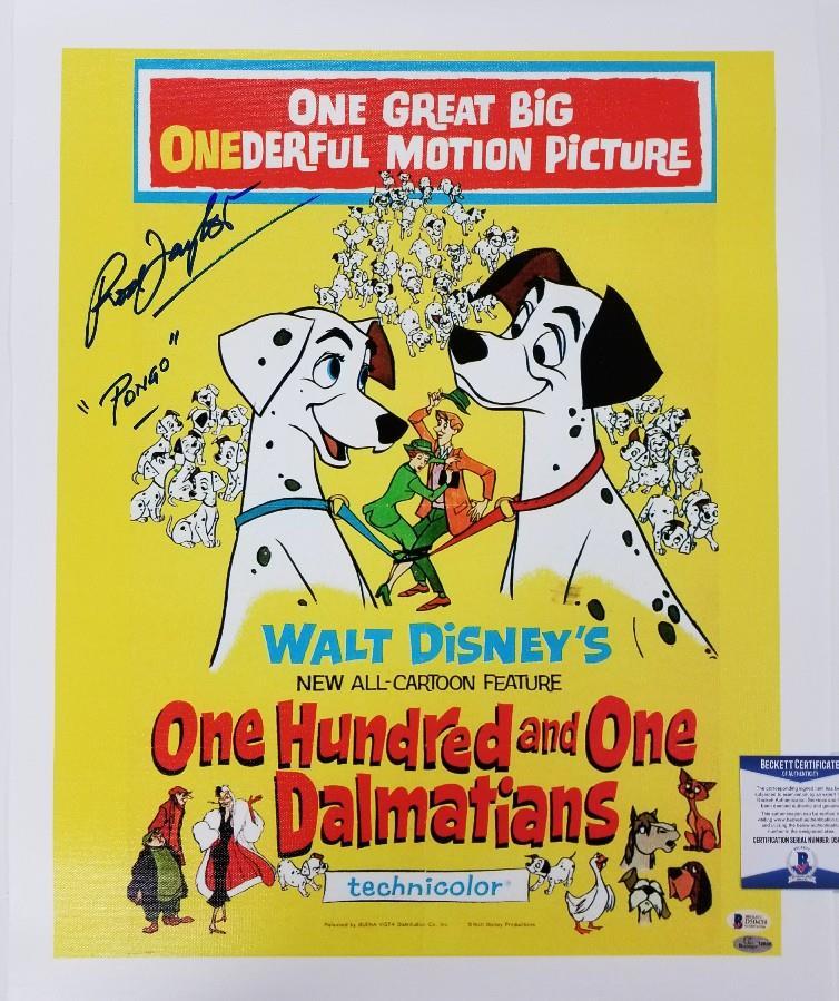ROD TAYLOR Signed 16x20 Canvas #4 Voice of PONGO 101 Dalmatians BECKETT BAS COA