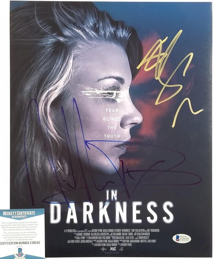 NATALIE DORMER & ED SKREIN Signed IN DARKNESS 11x14 Photo C ~ BAS Beckett COA