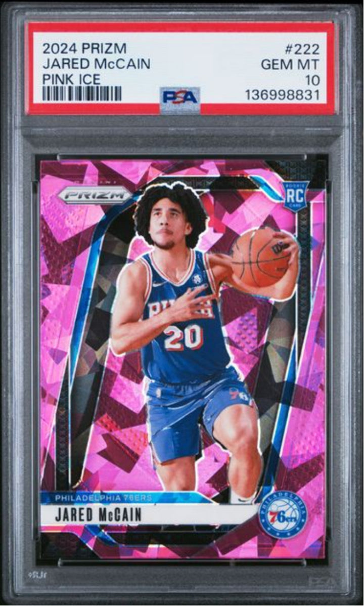 Graded 2024 Panini Prizm Jared McCain #222 Pink Ice Rookie Card PSA 10 Gem Mint