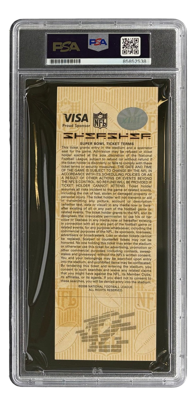 Eli Manning New York Giants Signed Super Bowl XLII Ticket PSA/DNA