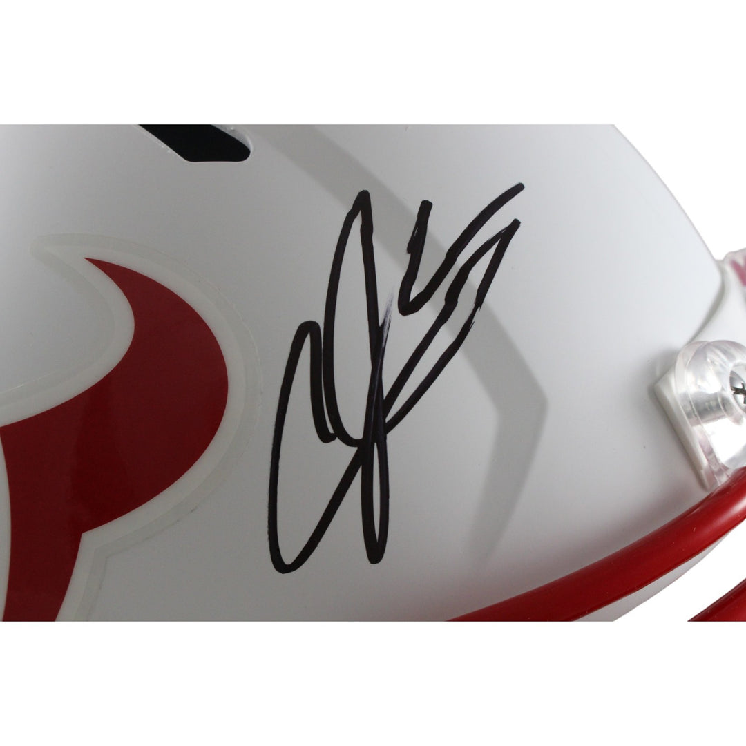 Andre Johnson Autographed Houston Texans F/S Flat White Helmet Beckett W 55466