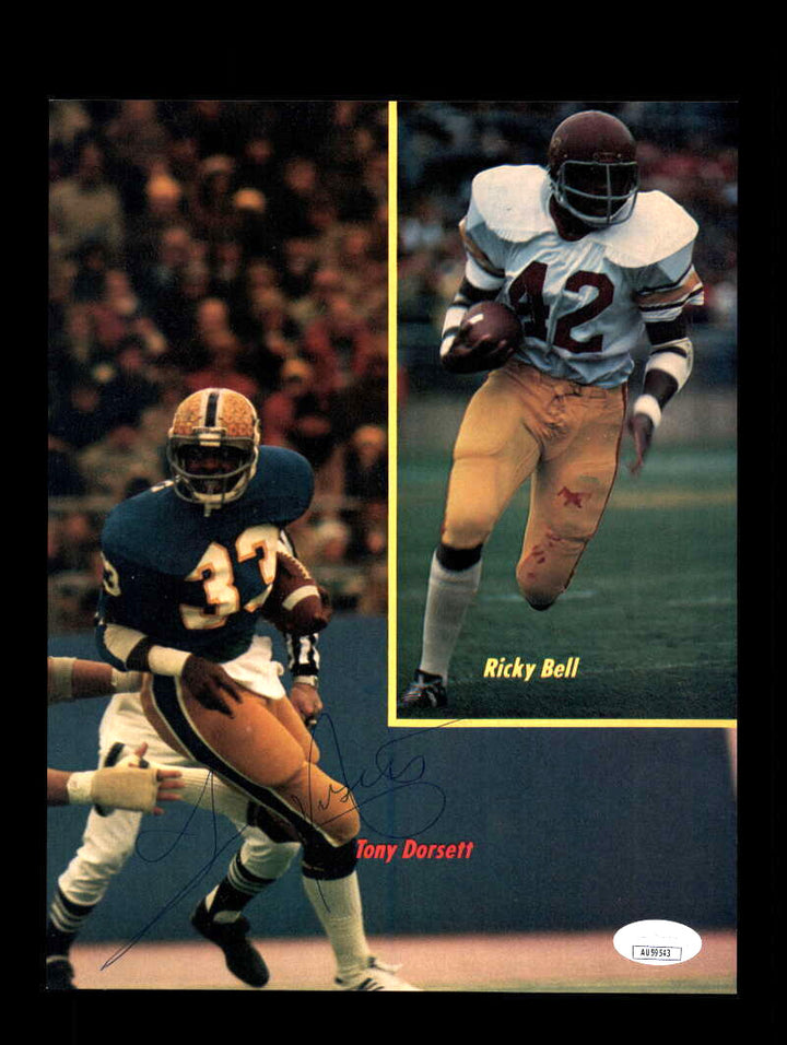 Tony Dorsett JSA Autograph 8x10 Signed Vintage Photo Pitt College