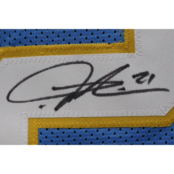 LaDainian Tomlinson Autographed Pro Style XL Blue Jersey Beckett Witness 53720
