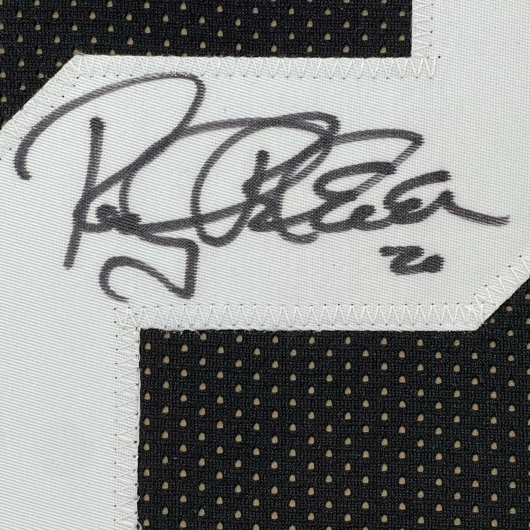 FRAMED Signed ROCKY BLEIER 35x39 Pittsburgh Black Jersey JSA COA