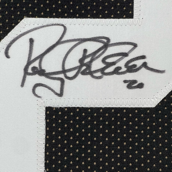 FRAMED Signed ROCKY BLEIER 35x39 Pittsburgh Black Jersey JSA COA