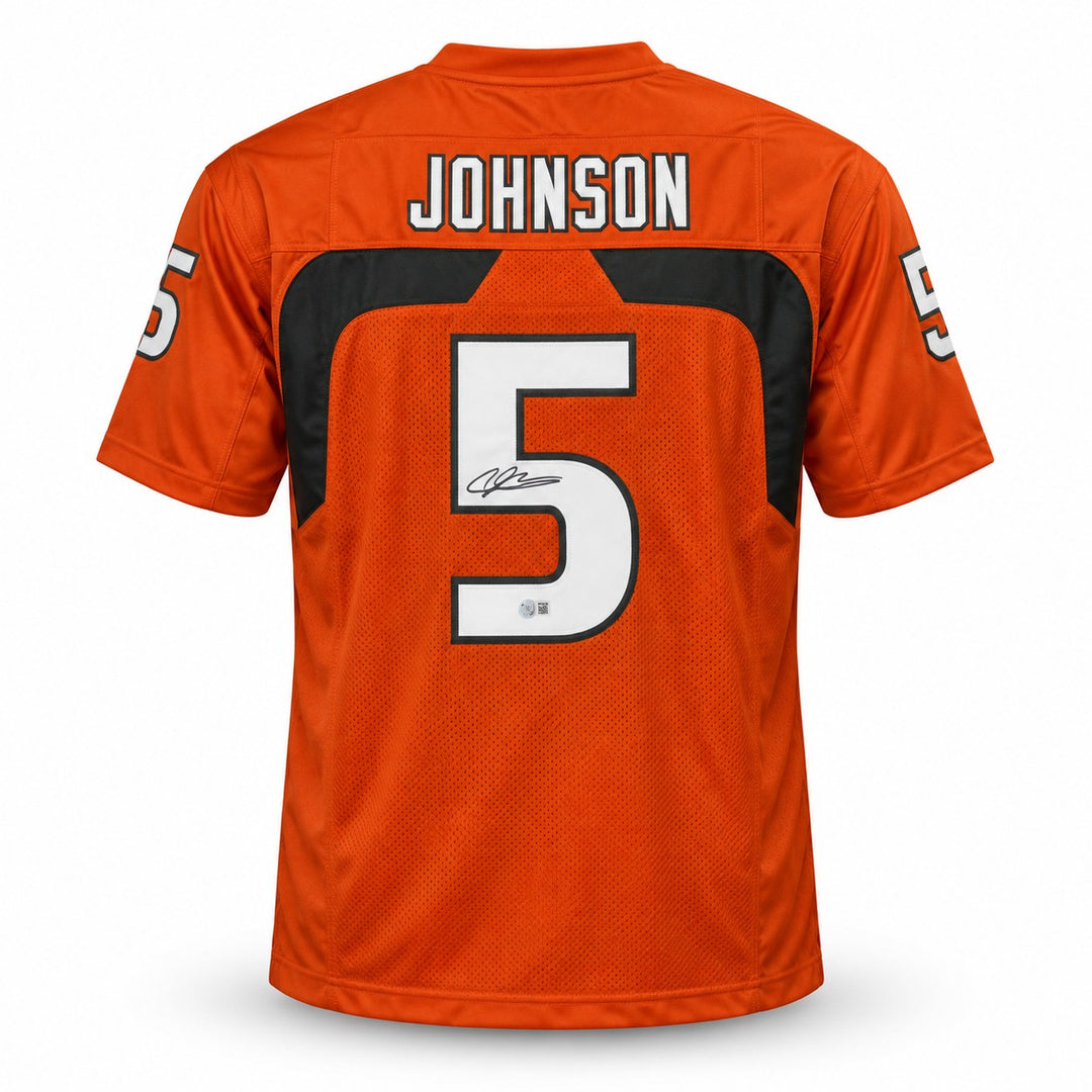 Andre Johnson Signed Miami Hurricanes Orange Custom Jersey Beckett Witness
