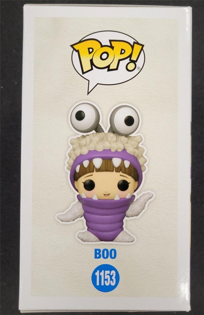 Mary Gibbs signed "Kitty!" Boo Monsters Inc Funko Pop 1153 autograph Beckett BAS
