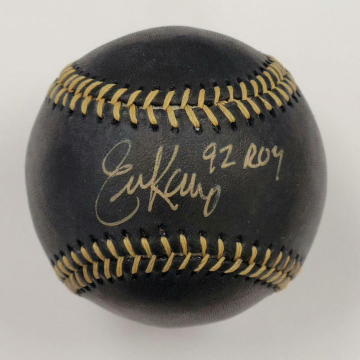 Eric Karros autograph signed "92 ROY" MLB Black Baseball LA Dodgers ~ BAS Holo