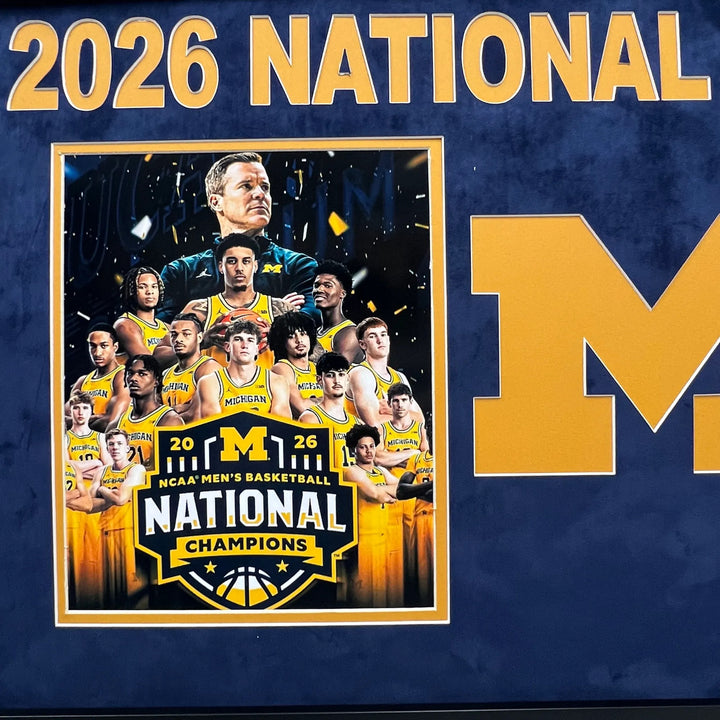 2026 Michigan Wolverines NCAA National Champions Custom Framed Display