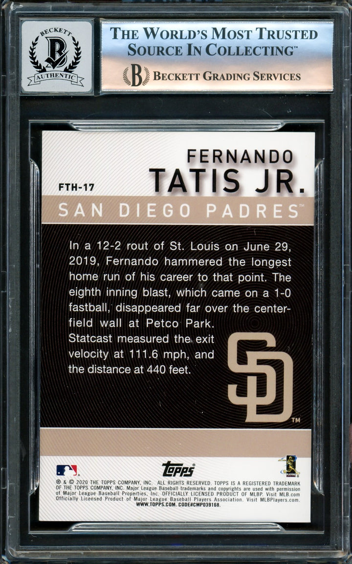 Fernando Tatis Jr. Signed 2020 Topps Highlights Card #FTH-17 San Diego Padres