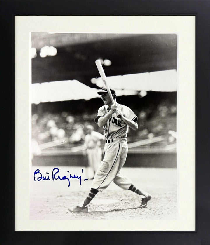Bill Rigney signed New York Giants 8x10 Photo imperfect Framed - COA (1946-1953)