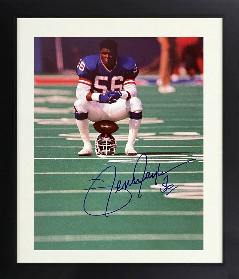 Lawrence Taylor signed NY Giants 8x10 Photo #56 imperfect Framed- NFL Alumni COA