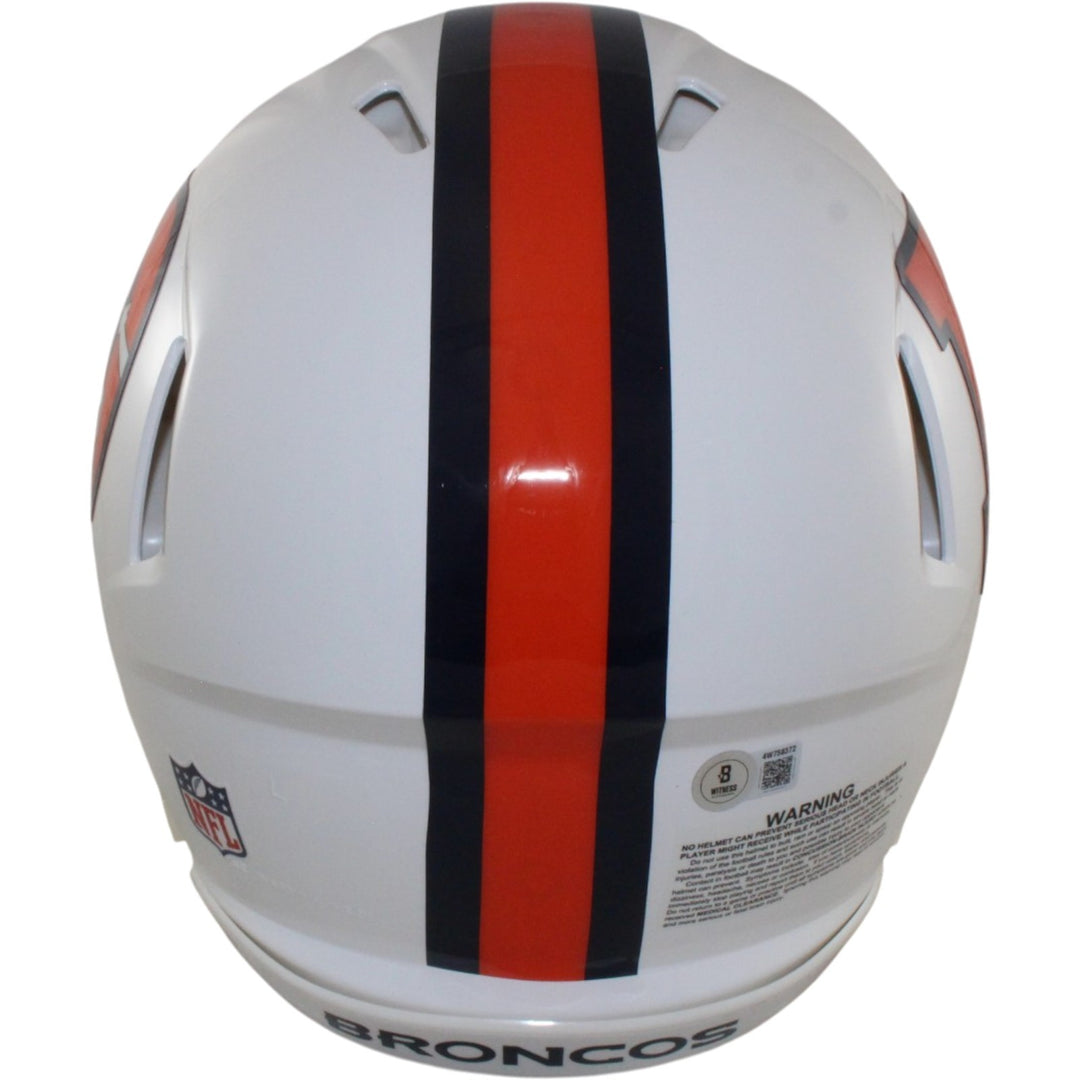 Bo Nix Autographed Denver Broncos Authentic 23 Alt Helmet Beckett Witness 56439