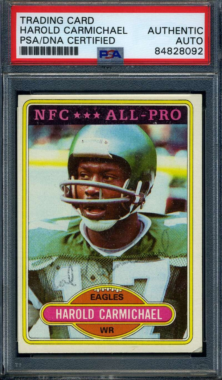 Harold Carmichael PSA DNA Signed 1980 Topps Autograph