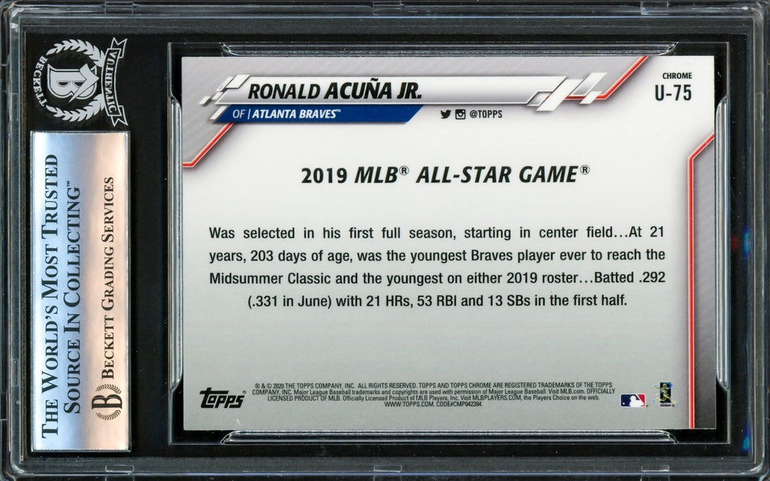 Ronald Acuna Jr. Signed 2020 Topps Chrome Update Card #U-75 Braves Beckett
