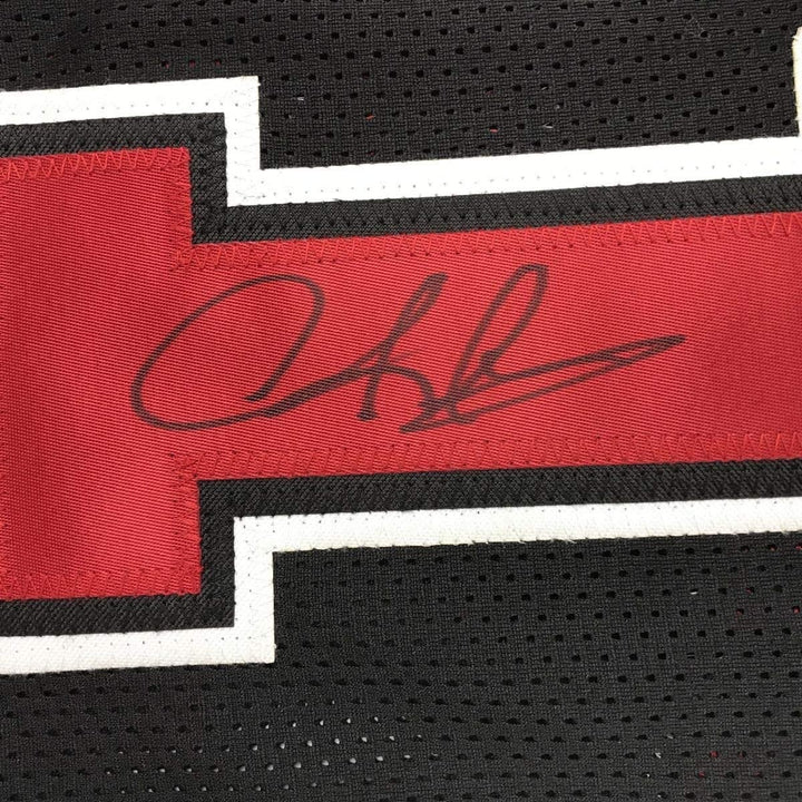 Autographed/Signed DENNIS RODMAN Chicago Black Jersey JSA COA Auto