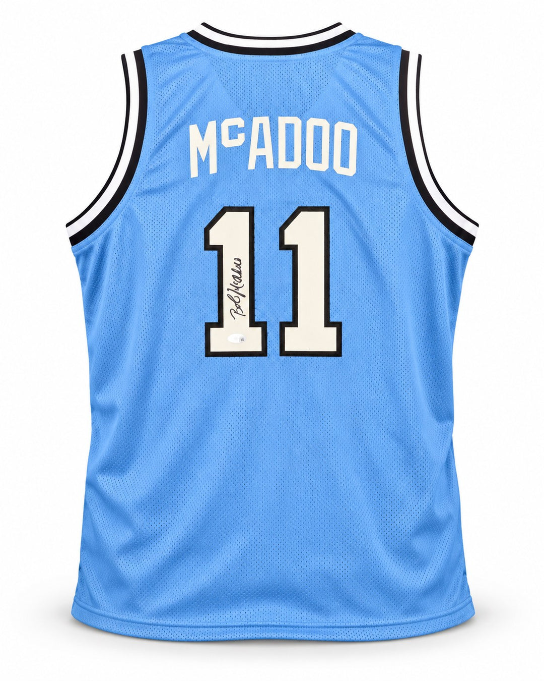 Bob McAdoo Signed Buffalo Braves Blue Jersey XL JSA Witness