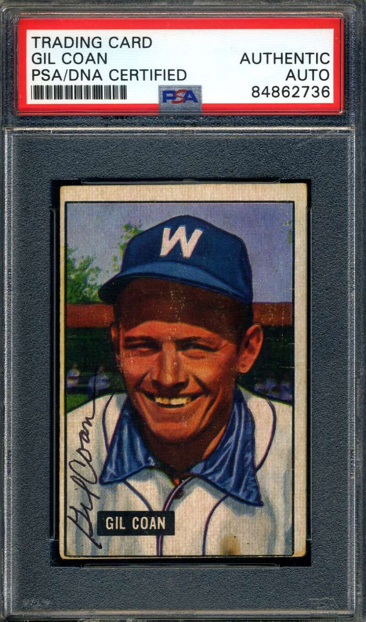 Gil Coan PSA DNA Signed 1951 Bowman Autograph