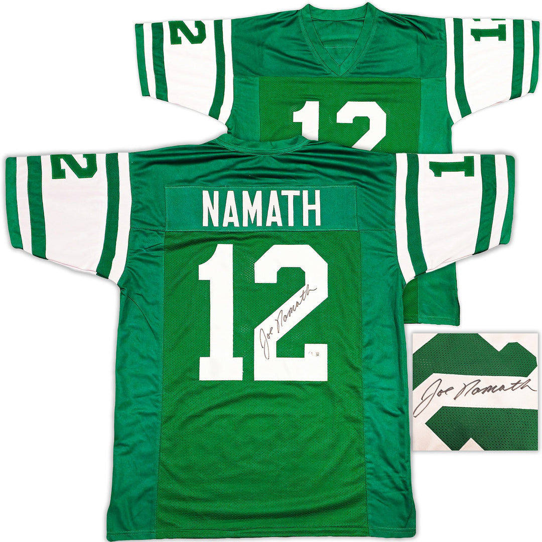 New York Jets Joe Namath Signed Green Jersey Beckett Wit